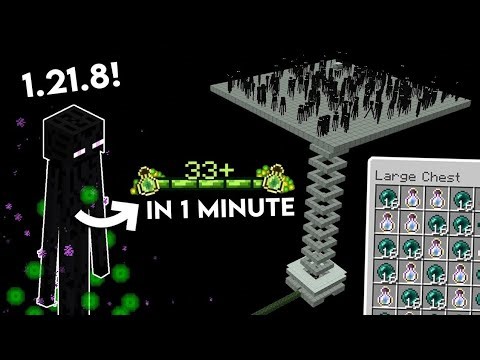 NEW MINECRAFT 1.21.10 EASY ENDERMAN XP FARM TUTORIAL | 1 Hit Farm - Super Fast XP (Java & Bedrock)