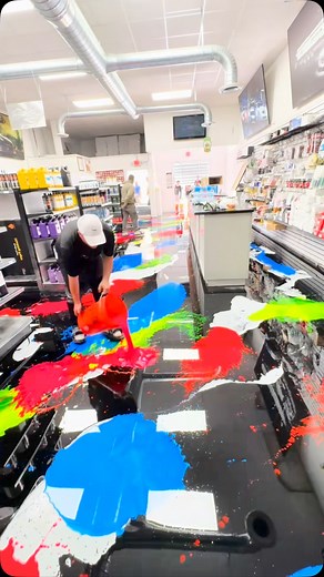 Art Daily Dose on Instagram: "Epoxy flooring becomes a canvas as layers of colored resin are poured, swirled, and shaped into abstract, marbled effects. The result is a seamless surface that blurs the line between function and art. It starts with a clean, primed base, followed by a layer of clear or tinted epoxy. Artists then add pigments, using tools or their hands to guide the flow and create unique textures. Artists: @epoxy239_inc #art #abstractart #epoxy"