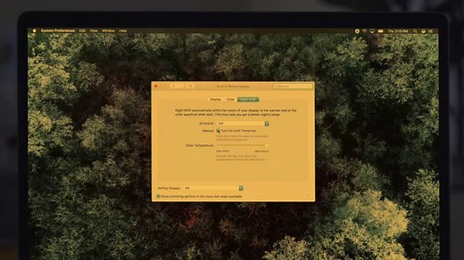 How to Use Night Shift in macOS Sierra 10.12.4