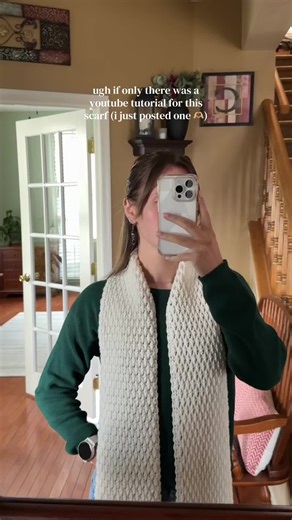 just posted my first youtube video! alpine scarf tutorial 🫶🏼 #crochet #crocheting #crochetersoftiktok #crochettok #crochettiktok