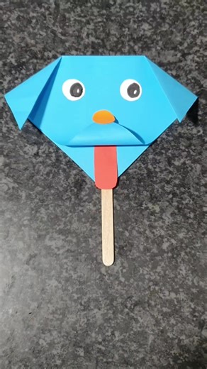 Adorable Blue Paper Craft Dog DIY Project