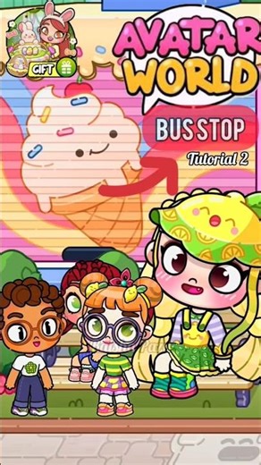 Avatar World New Update Tutorial 2 STOP BUS Ice Cream #avatarworld #pazu #shorts
