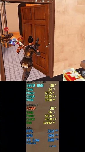 RTX 3070 8GB - R7 5700x Fortnite Chapter 6 S1 / Benchmark / Competetive Settings - Performance Mode