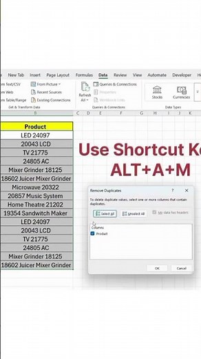Excel Trick: Remove Duplicate Rows Fast! | Excel Shortcut to Delete Duplicates! Fix Duplicate Data