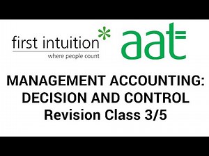 AAT Management Accounting Decision and Control Exam Revision Task 10