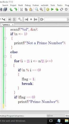 Check Prime Number in C (Easy Trick 🔥 #shorts #shortvideo