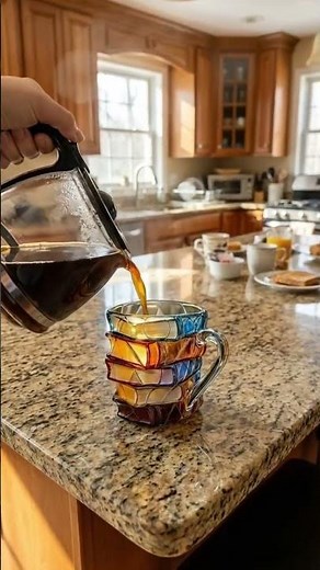 Kubek z witrażem Artisan Book Stack