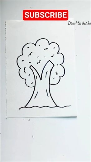 How To Draw Tree | Easy Tree Drawing| instant Tree Drawing |tree drawing ideas| #viral #shorts #art