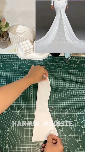 16K views · 607 reactions | Ekor rok pengantin AMAZING #sewing #pattern #fblifestyle #fashiondesign #rolemodel #fashionshow #sewing_tips_and_trick_beginers #foryoupageシ #reelsviralシ | Harmianti | Facebook