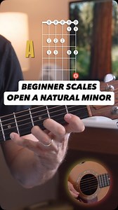 Learn the Open A Natural Minor Scale for beginning guitar practice. I love this scale gor@ because it spans 2 octaves and we also get a little pinky stretch at the end. #learnguitar #guitarlessons #guitarteacher #guitarlesson #beginner #guitarscales | Kenson Guitar Academy