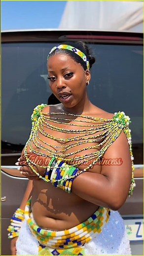 A Young zulu maidens in beautiful culture dress in dance display #shorts #culture #traditional #zulu