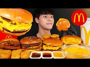 ASMR MUKBANG Mcdonalds Triple cheese burger, Big mac, Cheese burger🍔🍟 Eating sounds
