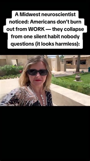 ALEXANDRINA VASILKEVICH on Instagram: "1. The neuroscientist said the problem isn’t workload, deadlines, or ambition. It’s constant low-level mental engagement. Americans rarely fully disengage. Even during rest, the brain stays “on.” Checking messages, scrolling, half-working, half-resting. The nervous system never completes a stress cycle. Energy isn’t spent — it leaks. 2. This habit feels productive and responsible. You’re not overworking, you’re “staying in the loop.” But the brain reads con