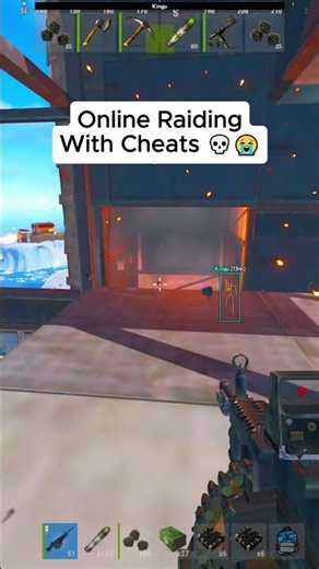online raiding with cheats #rust #rustcheating