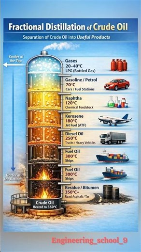 Fractional Distillation of Crude Oil Explained | Process & Products | Fractional Distillation Tower