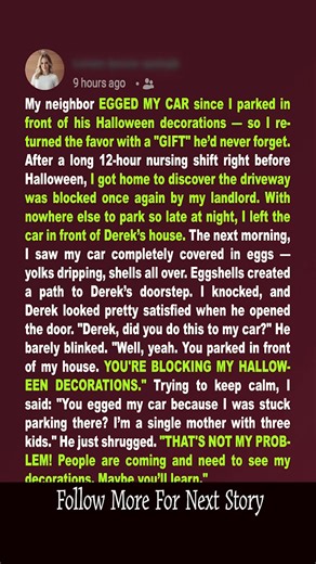 My rebirth in the egg of my new car scene! 🚗✨ Parking in front of the Halloween decorations — so fun! 🎃🕷️ #NewCarVibes #HalloweenDrive #FreshStart | Parallel Story