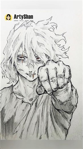 Drawing Shigaraki Tomura (My Hero Academia) #mha #shorts