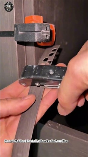 Smart Cabinet Installation Technique Revealed 🪚🏠 #HomeImprovement #Construction #Woodworking