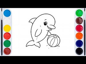 How to Draw a Playful Dolphin | Easy & Cute Dolphin Drawing for Kids