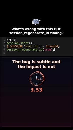 Whats wrong with this PHP session_regenerate_id timing? #phpreliability