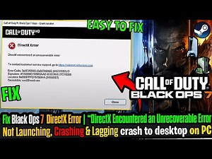 Fix Black Ops 7 DirectX Error | DirectX Encountered an Unrecoverable Error Not Launching, on PC 🛠️