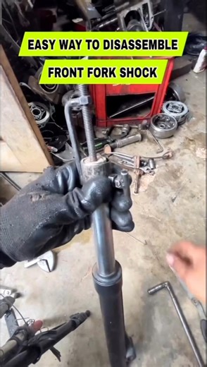 Easy Way To Disassemble Front Fork Shock #mechanic #motorcycle #repair #unitedstates