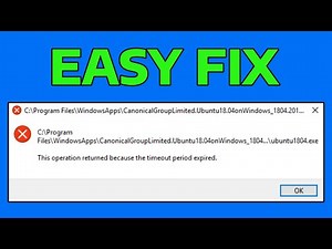 How To Fix Operation Returned Because Timeout Period Expired
