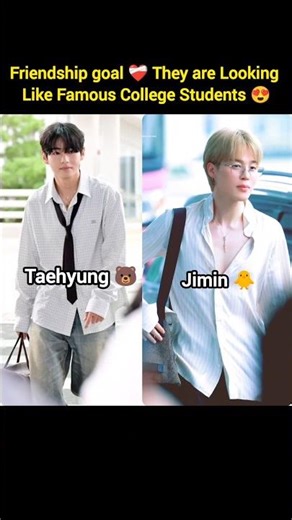 Jimin & Taehyung Giving Those Popular College students Vibe ✨ #jimin #fypviralシ #taehyung #bts
