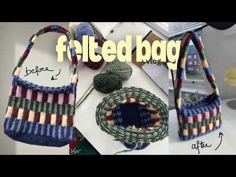 Cosy knit vlog making felted bag + free pattern