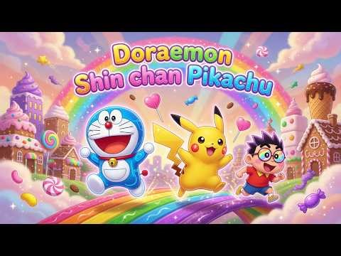 NEW Doraemon Shin chan Pikachu! Crazy Gadget Pranks & Thunderbolt Chaos