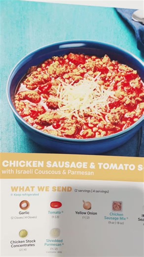 Tonight’s dinner! 11.15.22: @everyplate’s Chicken sausage and tomato soup with Israeli couscous and Parmesan #everyplate #soup #coldweather #fyp #cookwithus #sponsorus #sponsorme #notanad #notsponsoredbutshouldbe