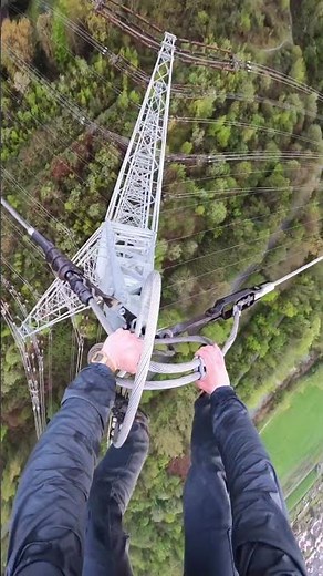 Climbing High Voltage Powerlines #Shorts
