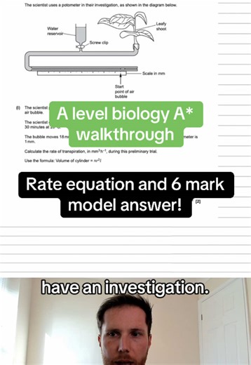 A level biology A* walkthrough. Rate equation and 6 mark description model answer #biology #alevels #OCR 🚀 Easter Biology Accelerator | 30 Mar–1 Apr or 6–8 Apr |15 hours of examiner-led exam training 📈 | Train for the questions students GET wrong | from ONLY £5 per hour | LIMITED LIVE SEATS - Secure Yours - LINK IN BIO #biology #alevelsubject