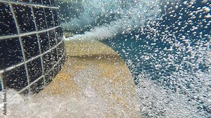 bubbles in the water in the pool Stock Video