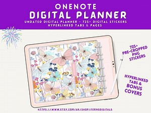 Onenote Digital Planner ~ Undated ~ 700 Plus Pre-cut Stickers ~ Hyperlinked Tabs ~ Unique Split Planner - Etsy