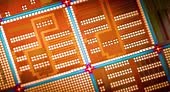 Silicon semiconductor wafer close-up. In electronics, a wafer also...