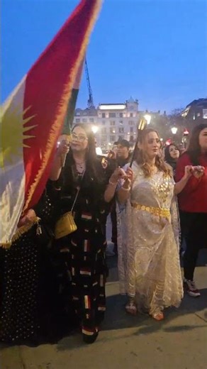 Kurdish New Year' Newroz' Celebration in Trafalgar Square, with Singing and Dancing