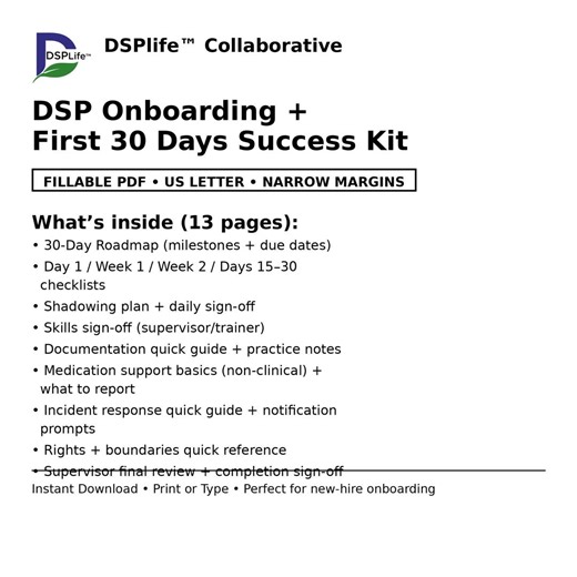 DSP Onboarding Kit | First 30 Days Success System (fillable PDF Forms, 13 Pages) - Etsy