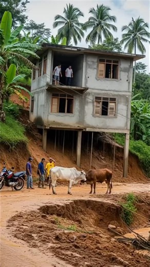 Ground Collapse Causes Building to Fall Near the River | sunshine101