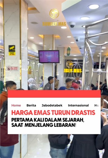 PERTAMA KALI HARGA EMAS TURUN DRASTIS SEPANJANG SEJARAH MENJELANG LEBARAN‼️ Dalam situasi menjelang lebaran, harga emas turun drastis.😱 Inilah waktu yang tepat untuk investasi emas sebelum emas menunjukan kenaikannya lagi✅ Amankan uang kalian dari Inflasi dengan Investasi emas di Sumber Mas🙌🏻 Banyak model terbaru untuk lebaran nanti dan pastinya dengan harga terjangkau💸 Sumber Mas toko Teraman✅ dan Terpercaya✅ untuk investasi selamanya🤩 #SumberMas #sumbermasofficial #perhiasan #sumbermassem