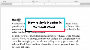 How to Style Header in Microsoft Word