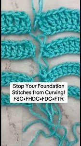 Stop your foundation stitches from curving! 🧶✨ Learn how to keep FSC, FHDC, FDC, & FTR flat & even!
