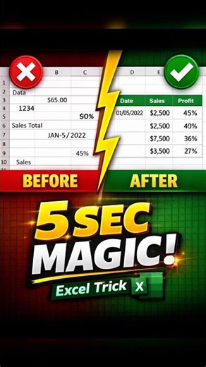 Amazing Excel Trick in 5 Seconds 🤯 | Secret Hack You Must Know! #Excel #ExcelTricks #ExcelTips