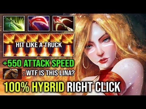 WTF 100% Hybrid Right Click Max Desolator Grand Tier Spammer Level 30 Lina 550 Attack Speed Dota 2