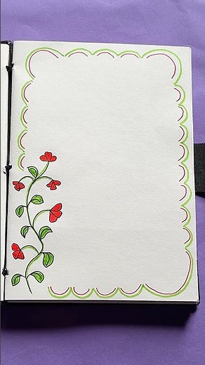 Easy Floral Border Design for Assignments 🌸✨ #shorts
