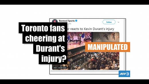 Popular video meme misrepresents Toronto Raptors fans cheering an opponent’s injury