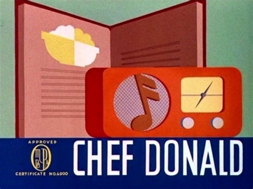 迪士尼动画唐老鸭唐老鸭厨师 Chef Donald.1941.重制版标题卡第一版