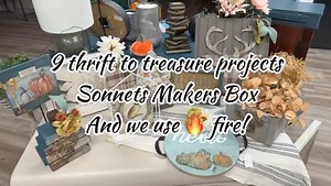 8.4K views · 219 reactions | 9 Goodwill thrifts get a glow up with DIY Paint, Fusion Paint, decoupage paper from Roycycled Papers & Connie The Painted Photographer- And maybe a little flame.  In this video I demonstrate the decoupage burn method to easily trim items with lots of cutouts in their designs! Inspiration and custom maker’s box supplied & curated by Sonnet's Garden Blooms LLC To shop the decor https://www.rusticrehabs.com/collections/home-decor | Rustic Rehabs | Facebook