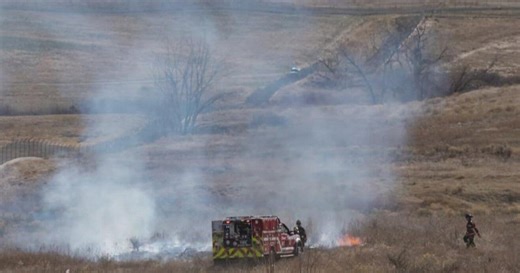 Firefighters battle brush fire on Buckley Space Force Base property