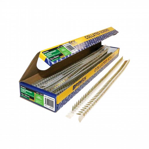 Bremick 6g x 25mm Zinc Yellow Fine Collated Screws - 1000 Pack